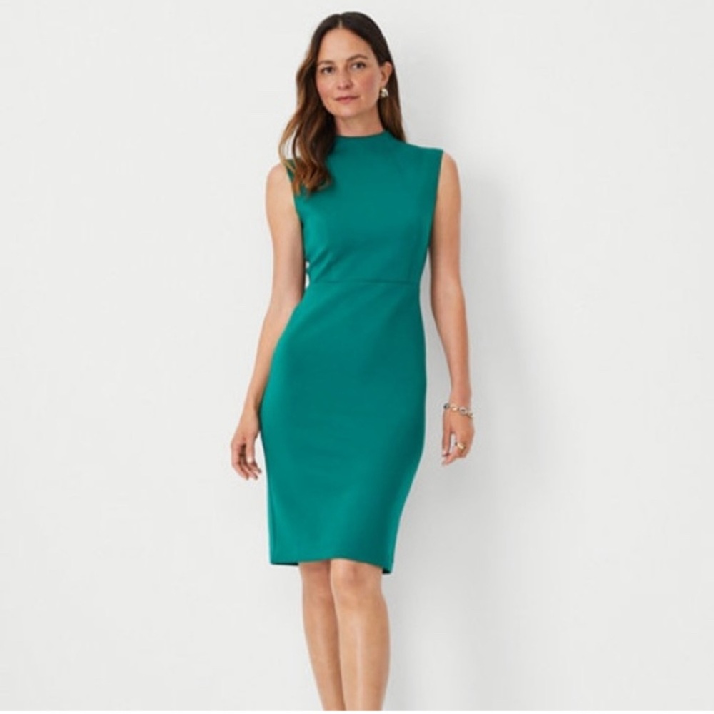 NWOT Ann Taylor green sheath dress